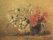 Vincent Van Gogh, Vase with Red and White Carnations on Yellow Background (nn04)